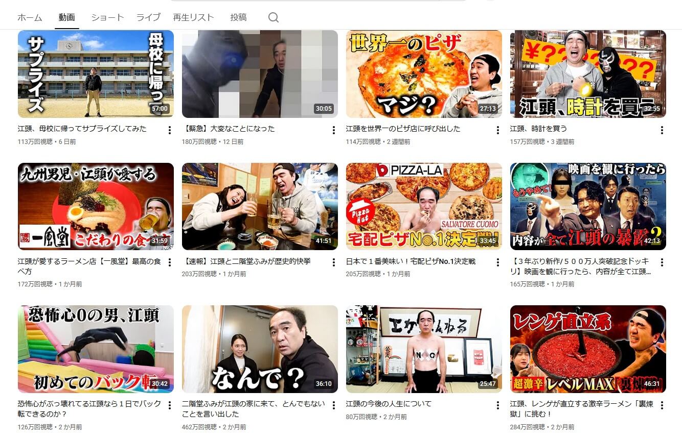 エガちゃんねるの再生数